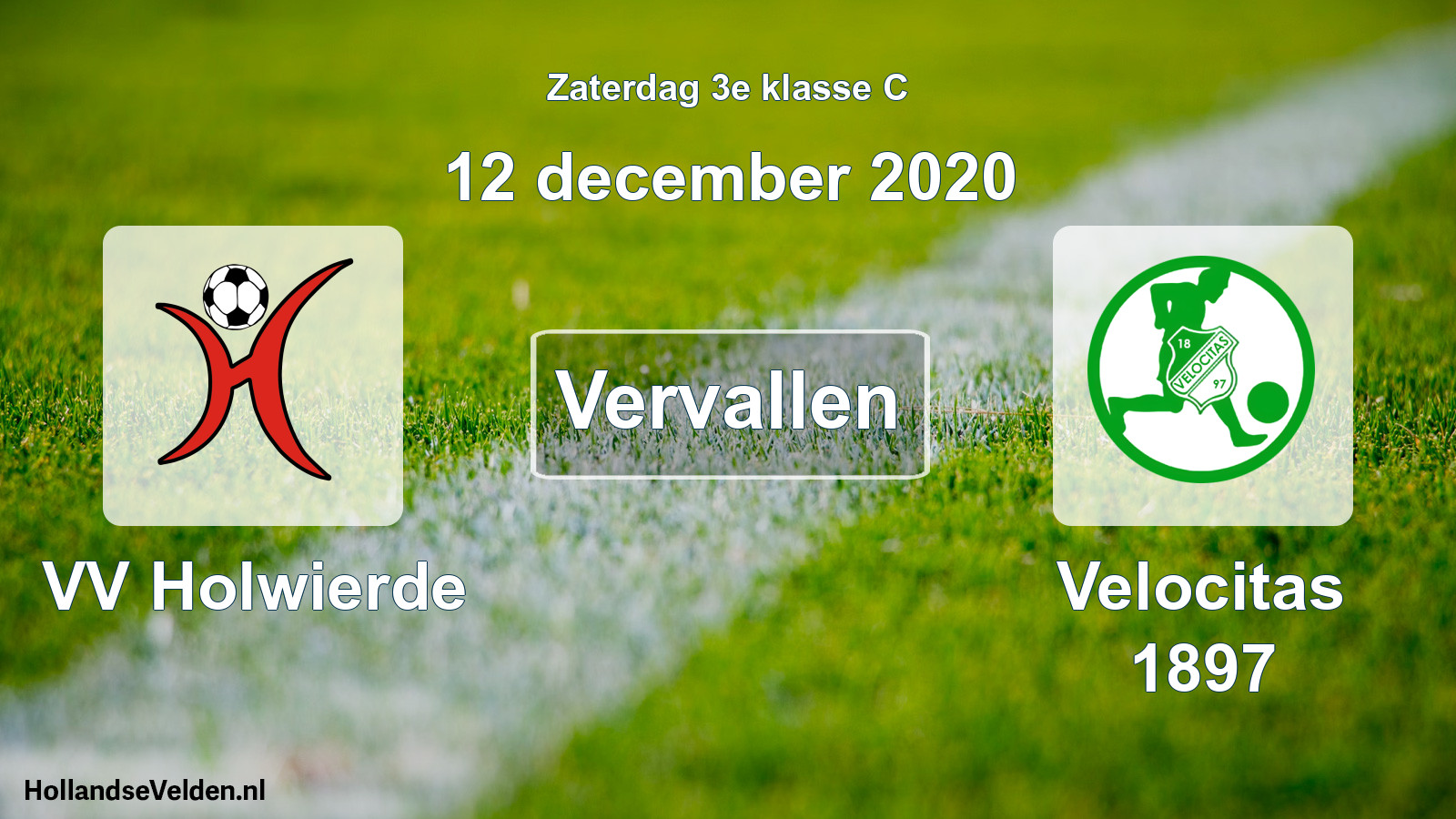 Scheduled Match: VV Holwierde - Velocitas 1897 (12 December 2020)