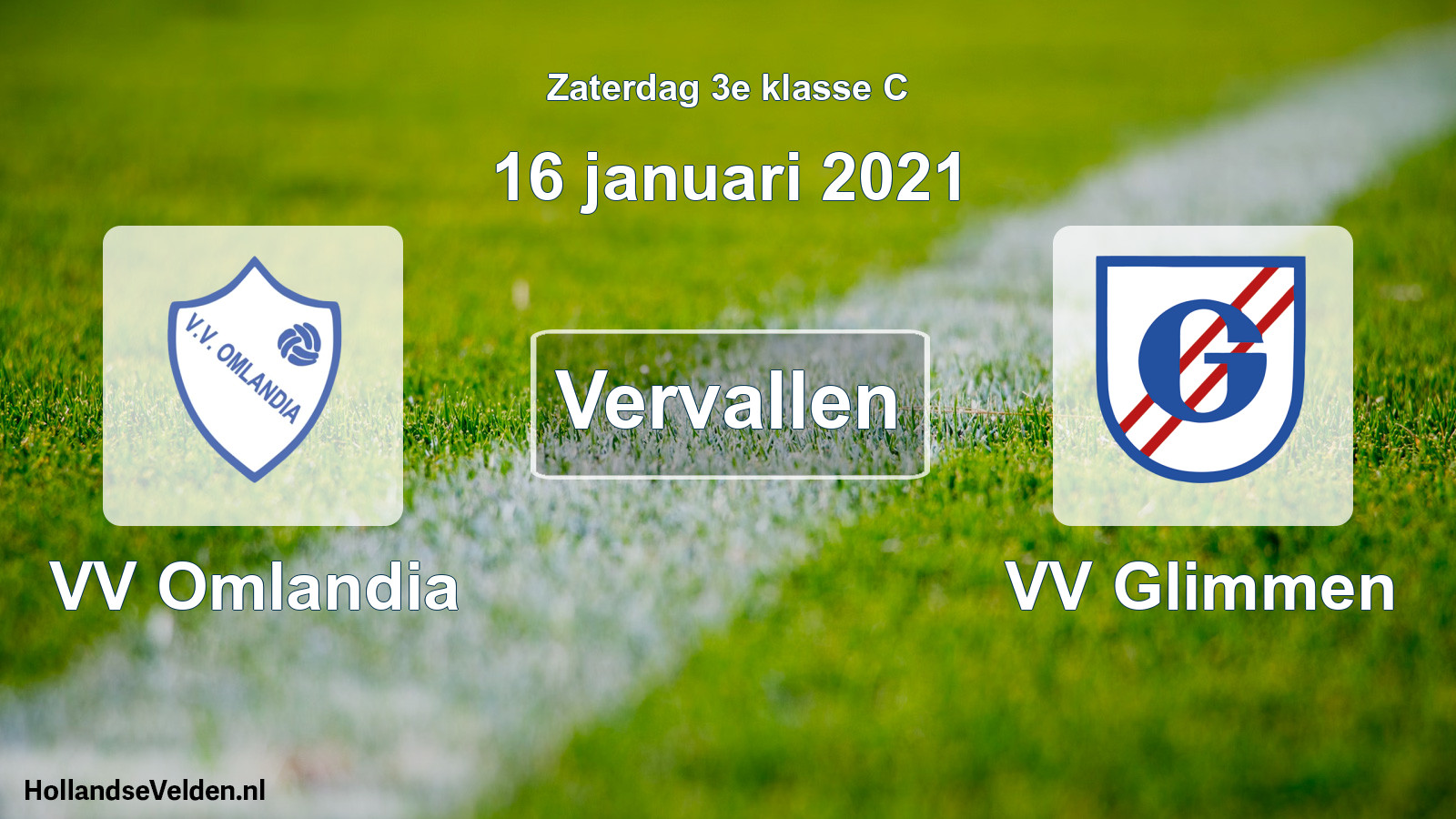 Scheduled Match: VV Omlandia - VV Glimmen (16 January 2021)