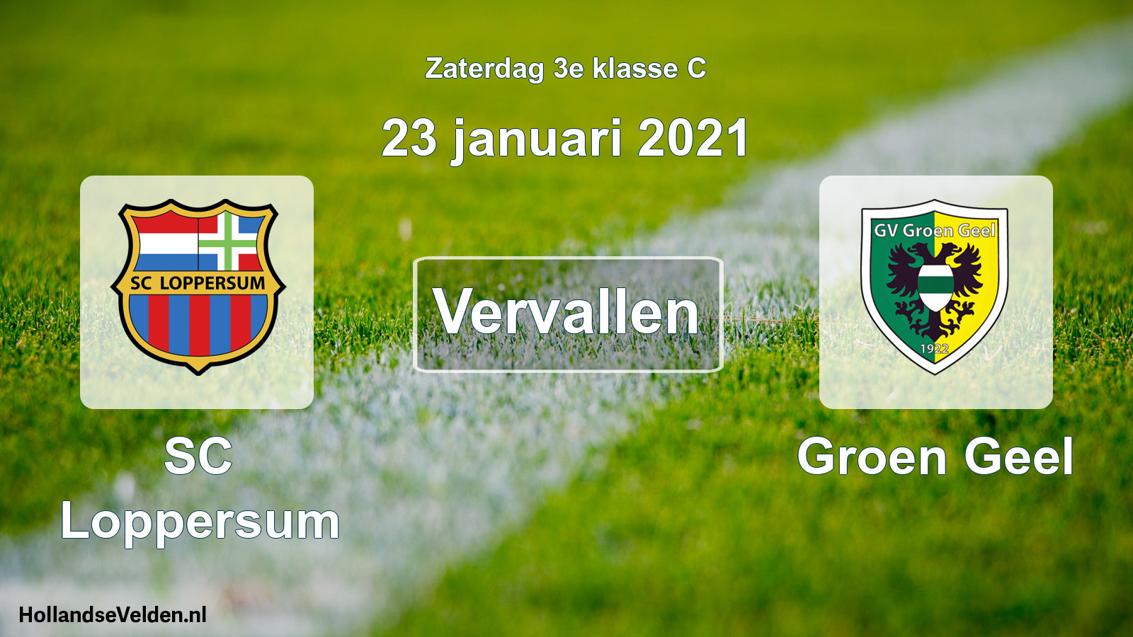 Scheduled Match: SC Loppersum - Groen Geel (23 January 2021)