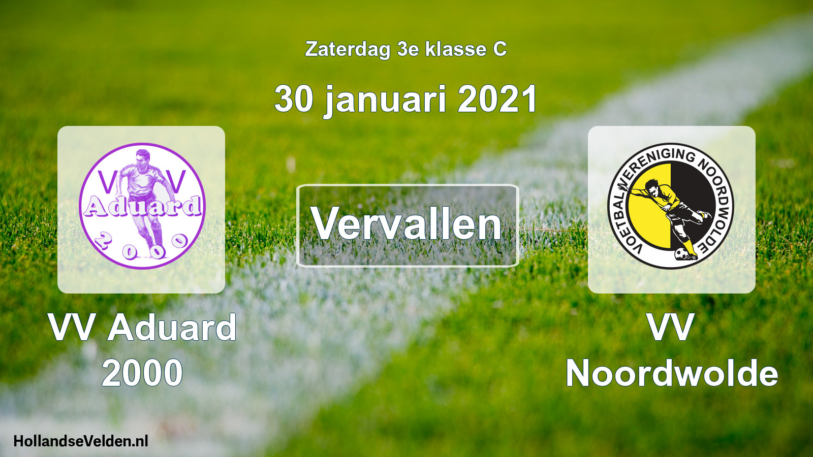 Scheduled Match: VV Aduard 2000 - VV Noordwolde (30 January 2021)