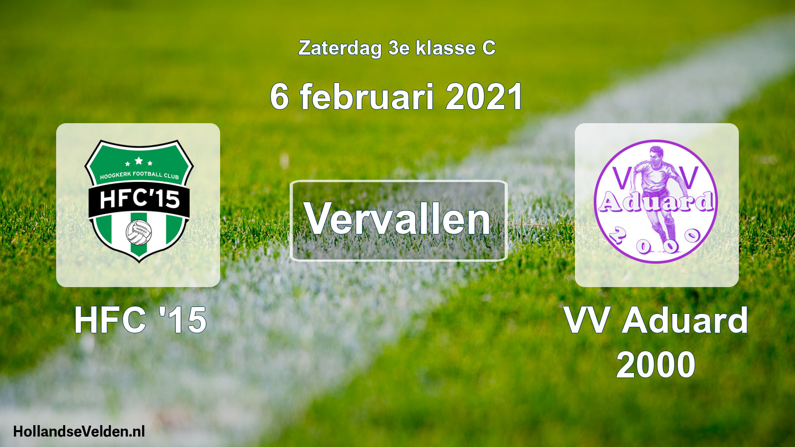 Scheduled Match: HFC '15 - VV Aduard 2000 (6 February 2021)