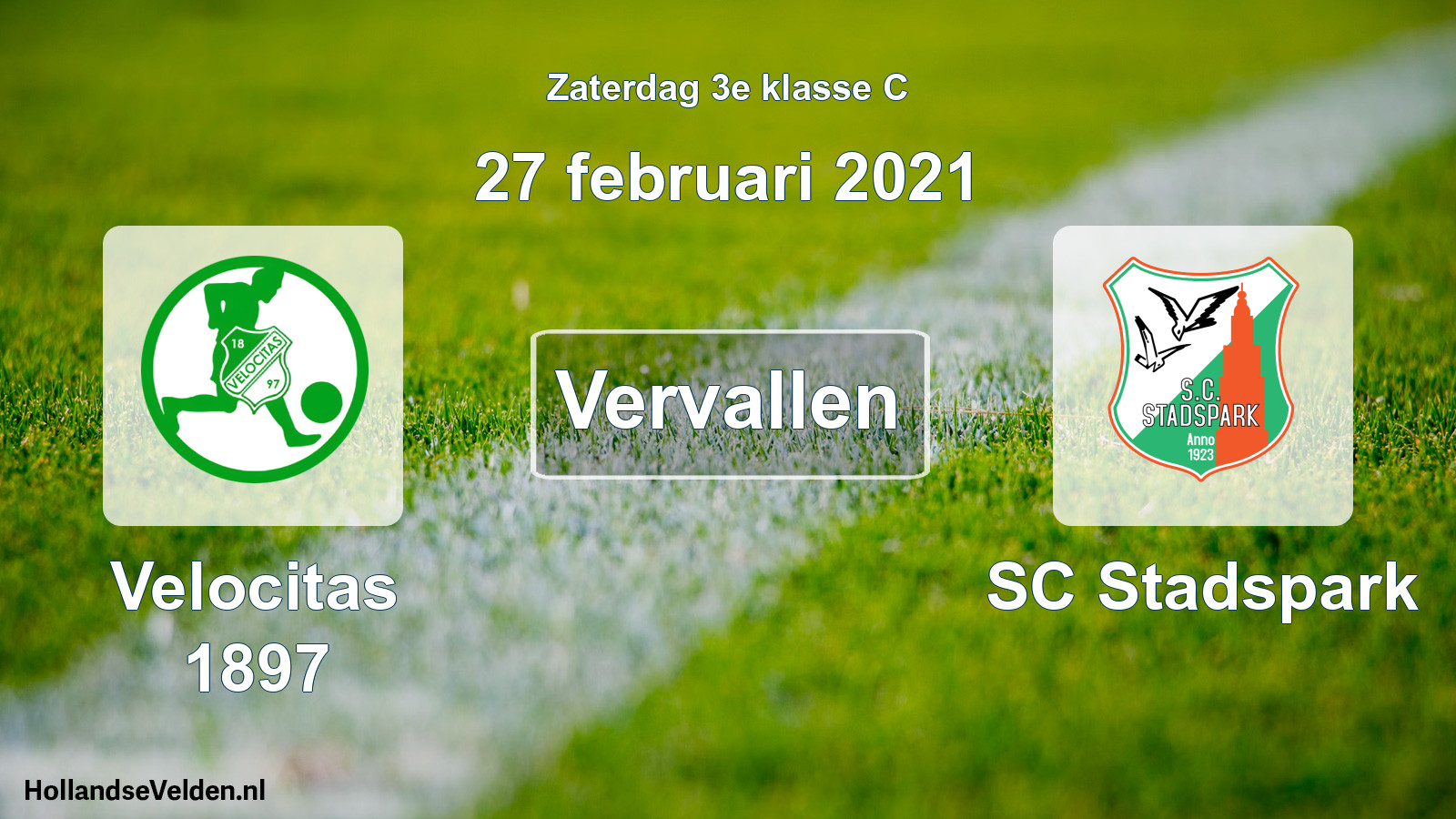 Scheduled Match: Velocitas 1897 - SC Stadspark (27 February 2021)