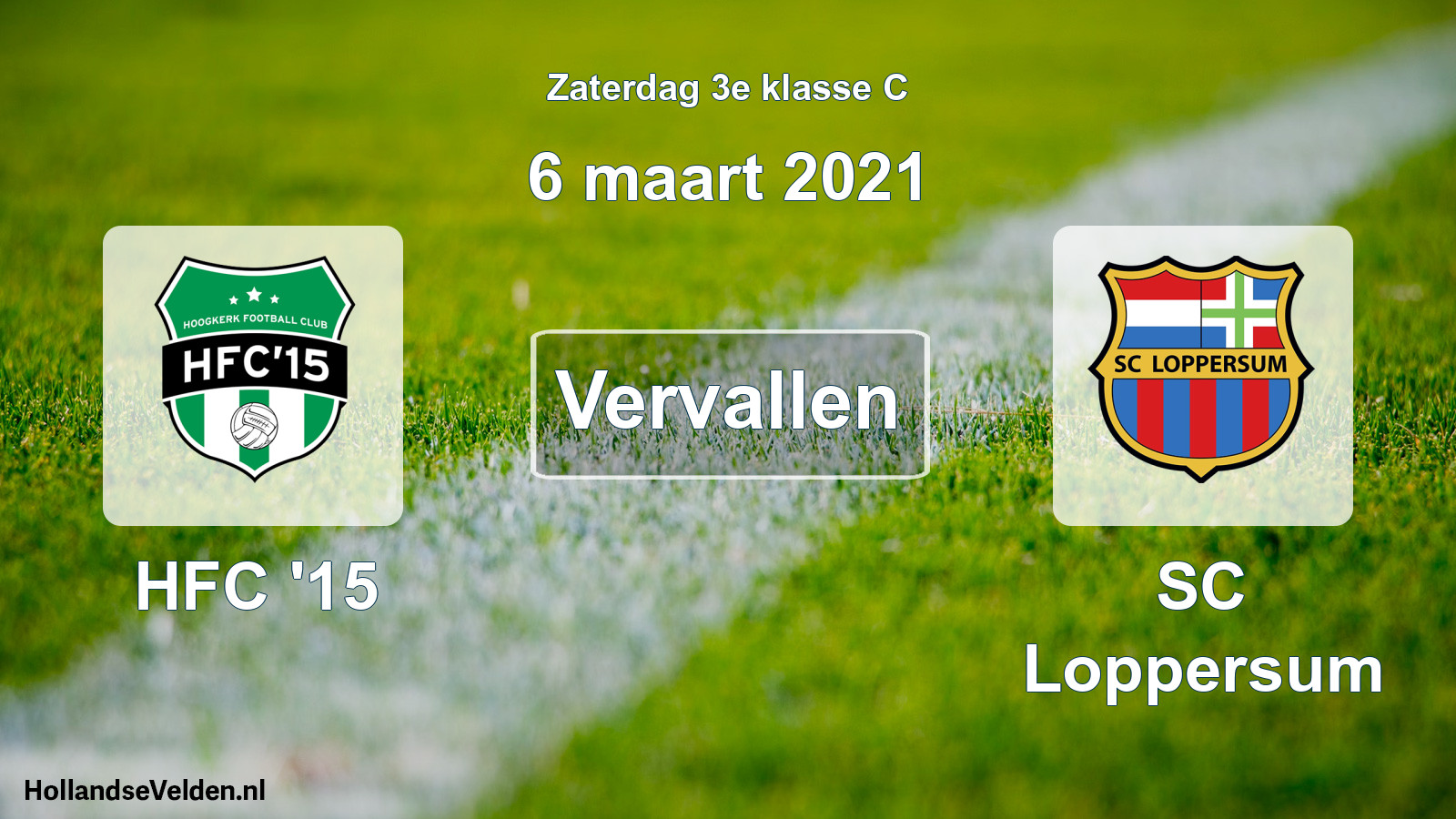 Scheduled Match: HFC '15 - SC Loppersum (6 March 2021)