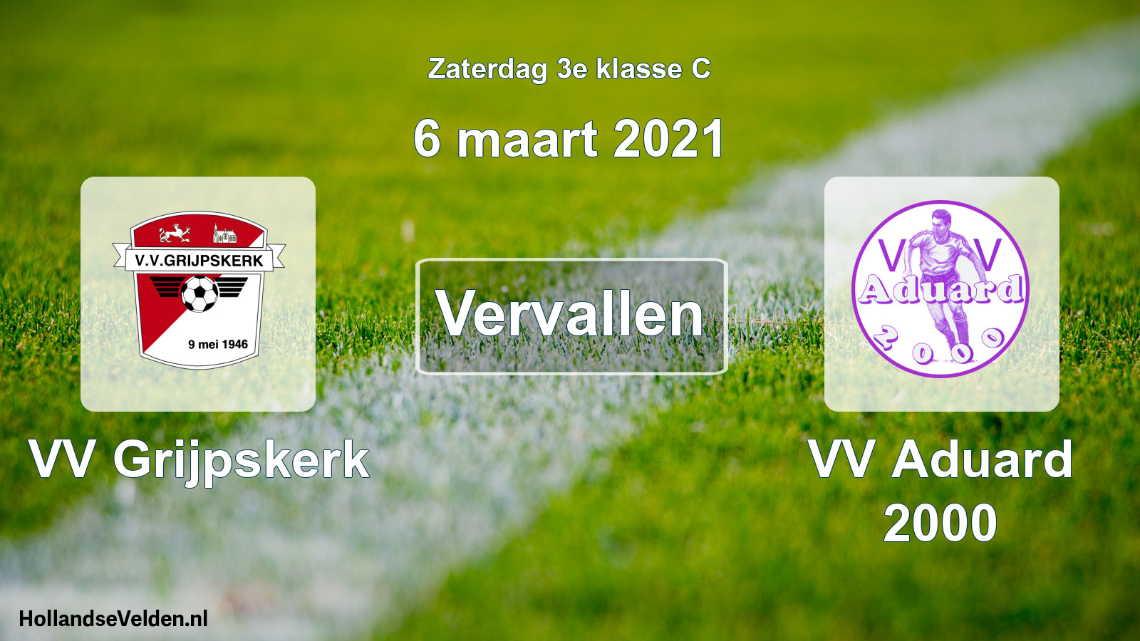Scheduled Match: VV Grijpskerk - VV Aduard 2000 (6 March 2021)