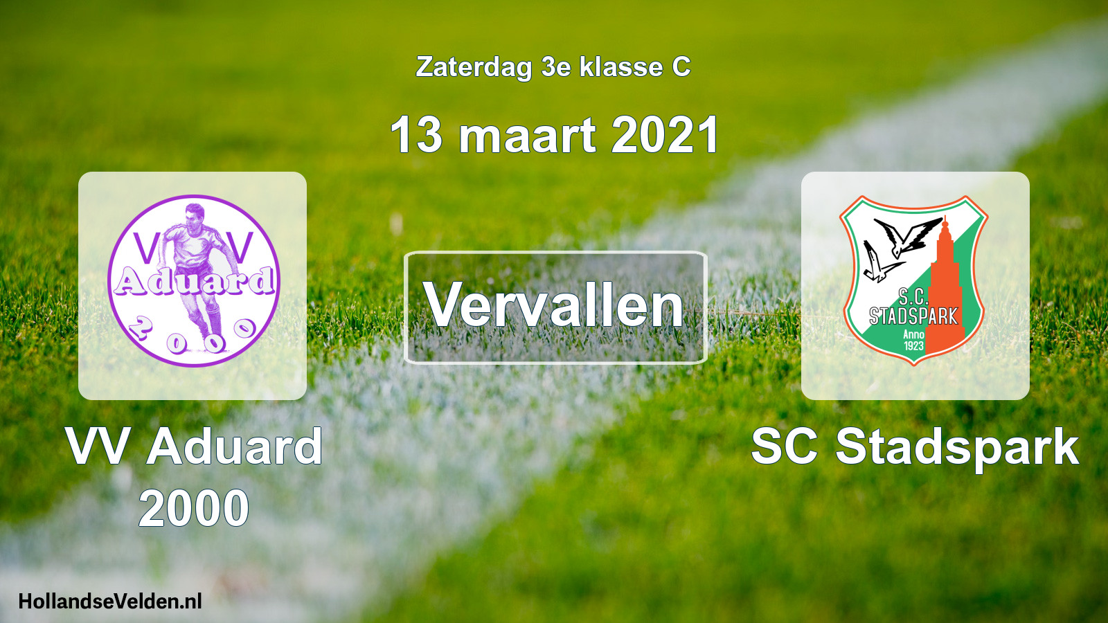 Scheduled Match: VV Aduard 2000 - SC Stadspark (13 March 2021)