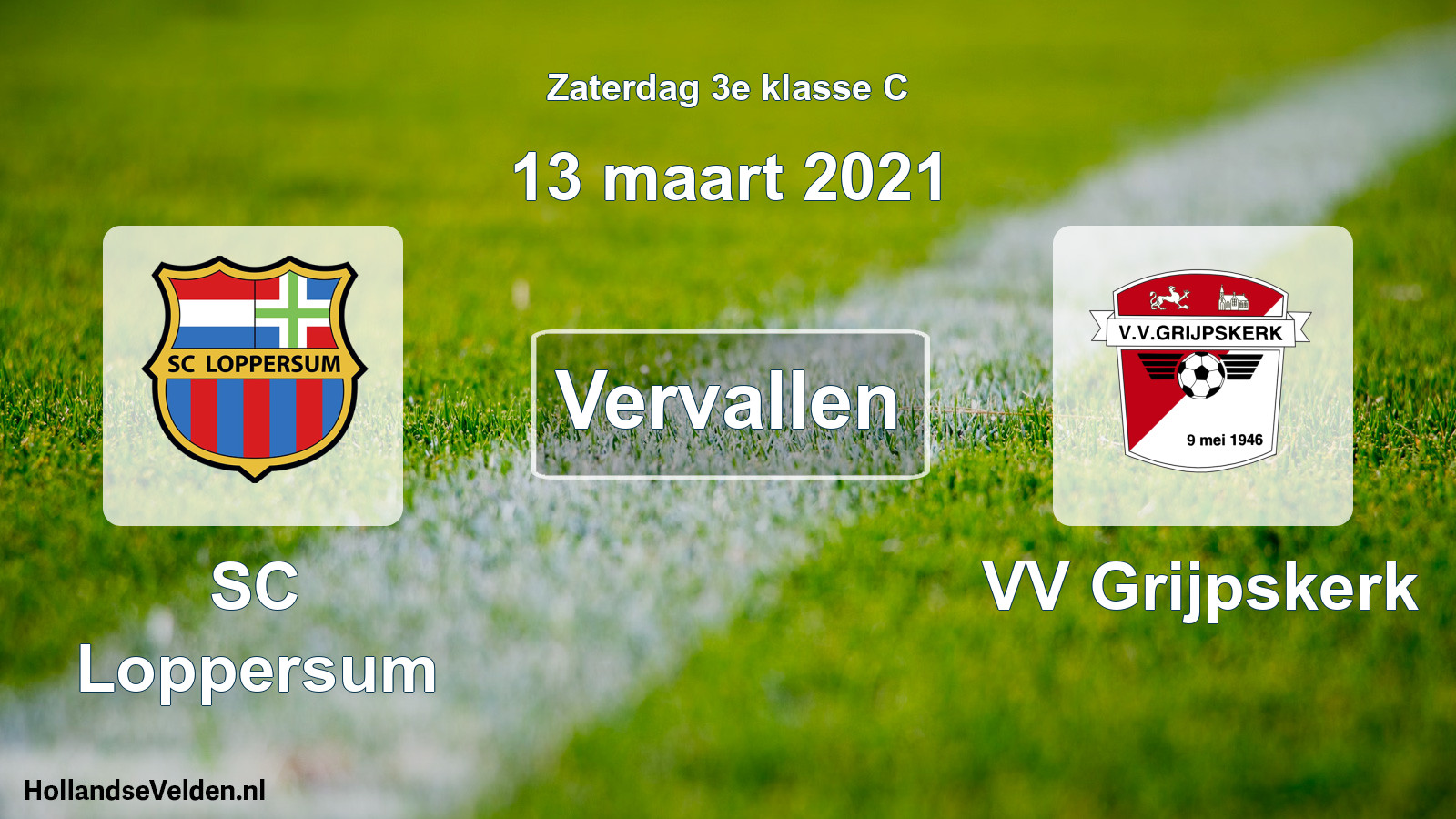 Scheduled Match: SC Loppersum - VV Grijpskerk (13 March 2021)