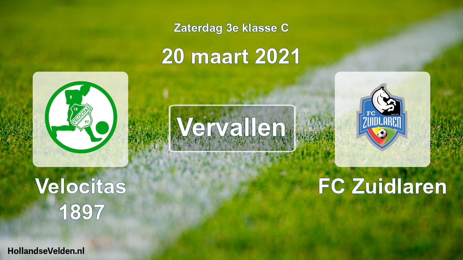 Scheduled Match: Velocitas 1897 - FC Zuidlaren (20 March 2021)