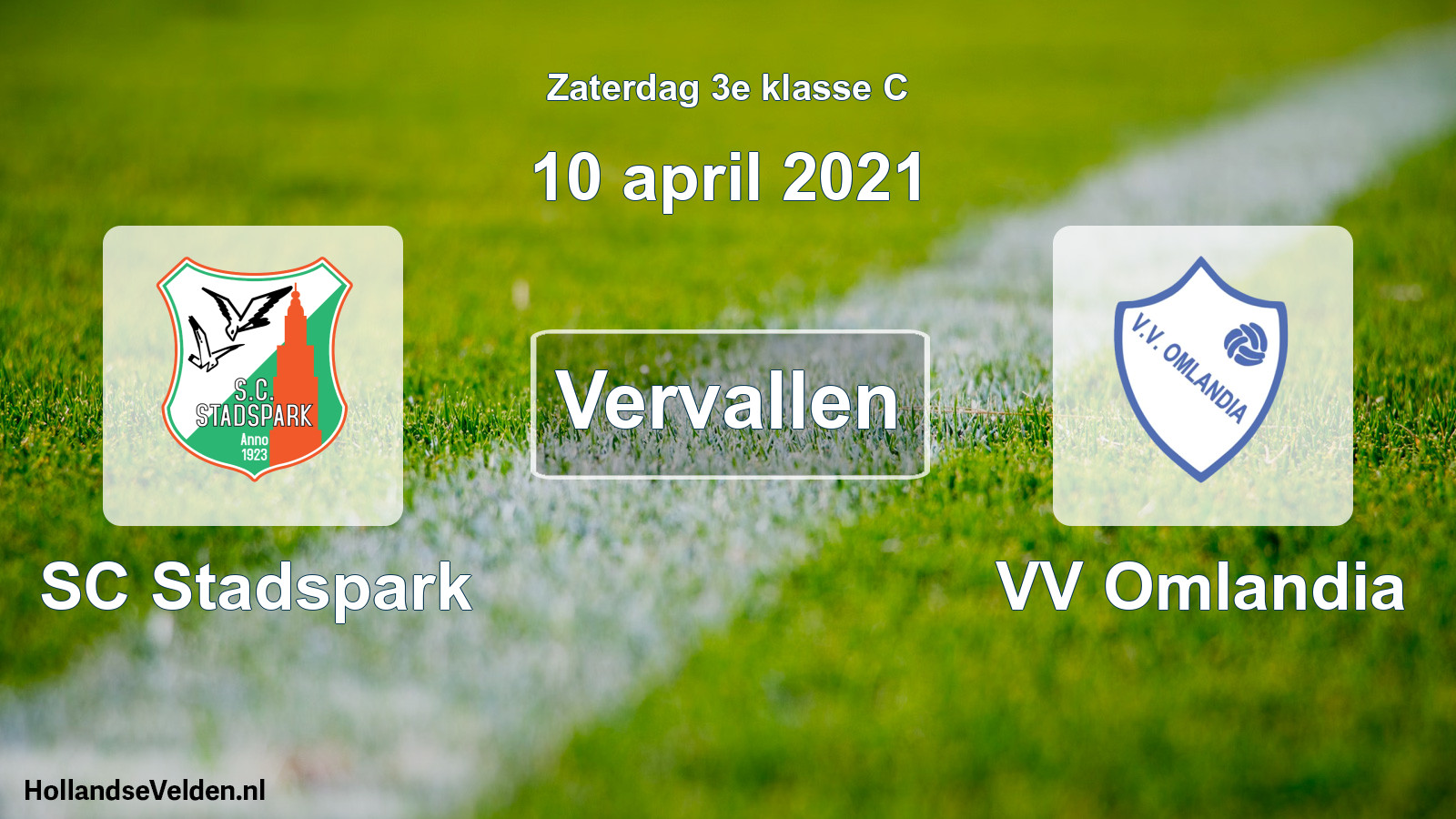 Scheduled Match: SC Stadspark - VV Omlandia (10 April 2021)