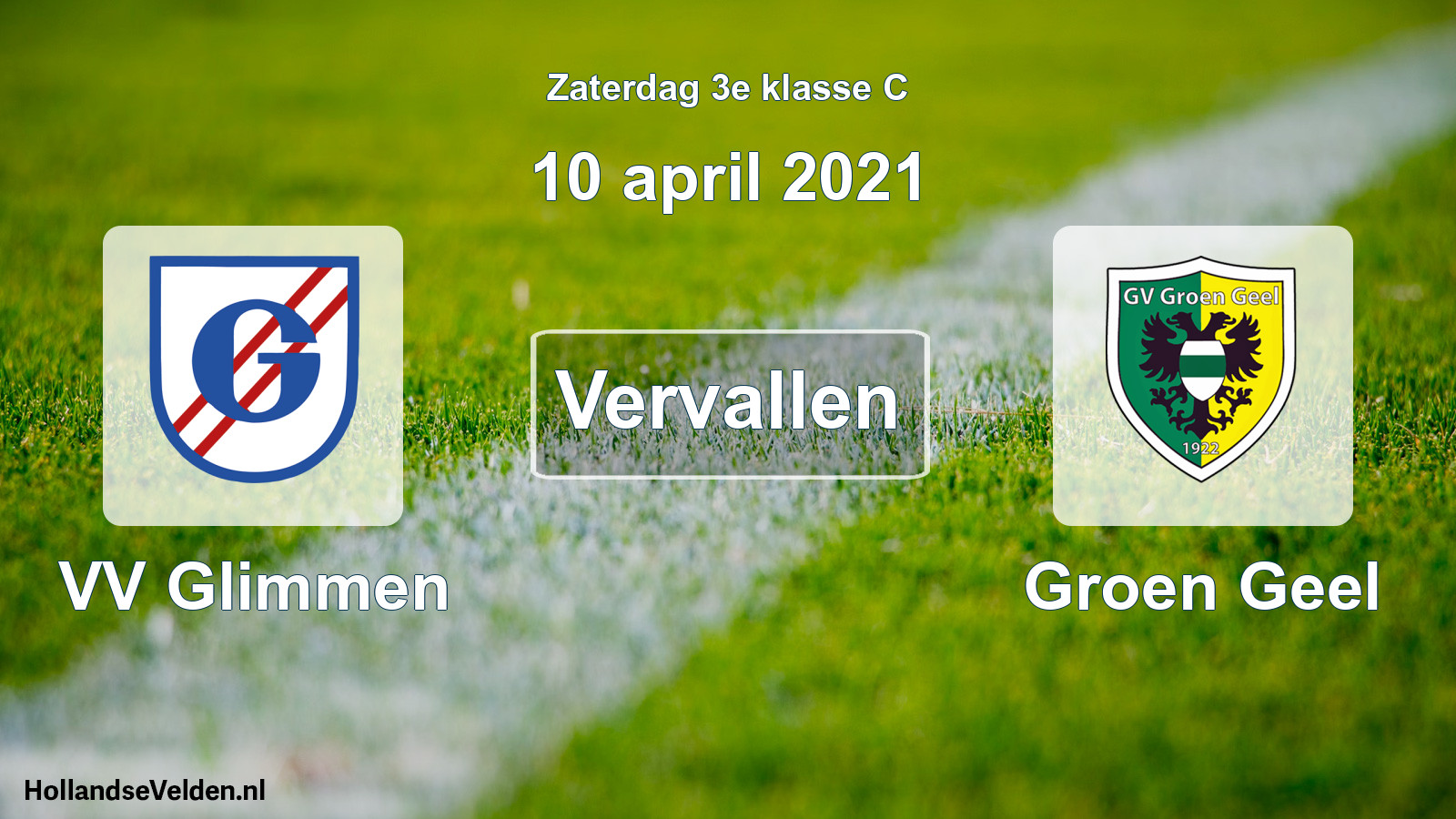 Scheduled Match: VV Glimmen - Groen Geel (10 April 2021)