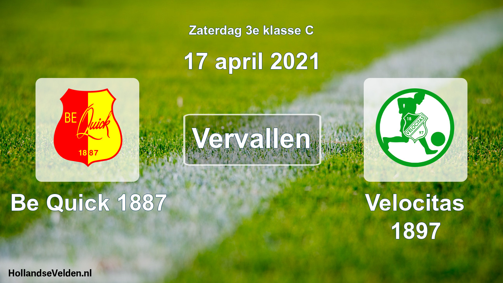Scheduled Match: Be Quick 1887 - Velocitas 1897 (17 April 2021)