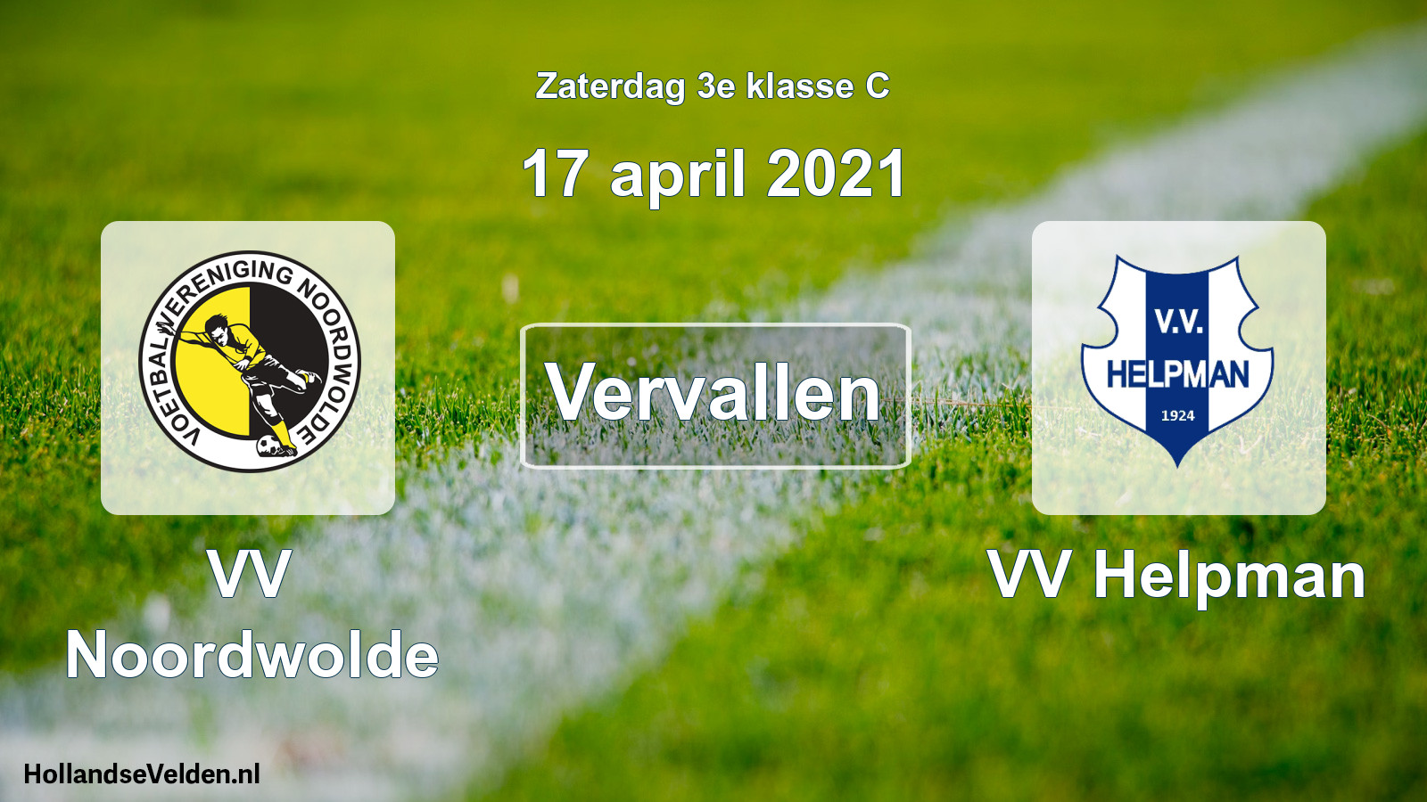 Scheduled Match: VV Noordwolde - VV Helpman (17 April 2021)