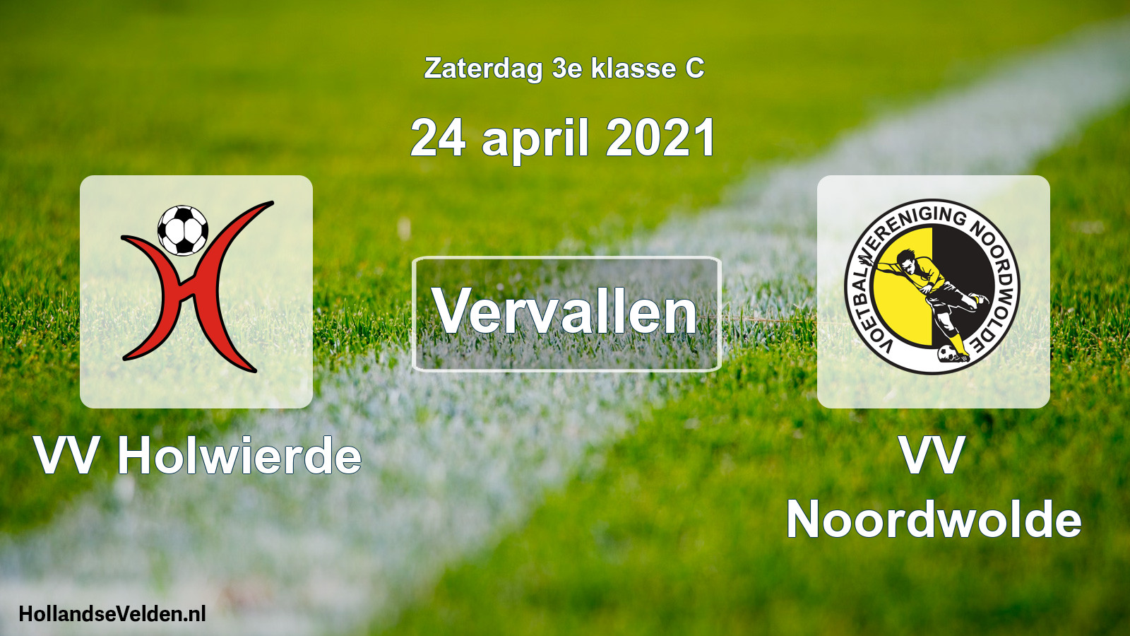 Scheduled Match: VV Holwierde - VV Noordwolde (24 April 2021)