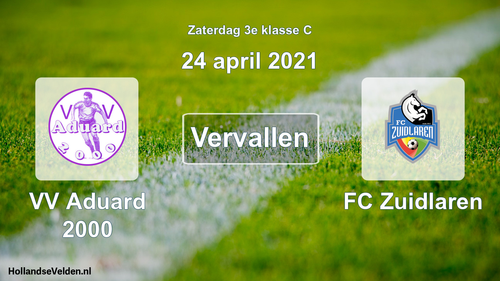 Scheduled Match: VV Aduard 2000 - FC Zuidlaren (24 April 2021)