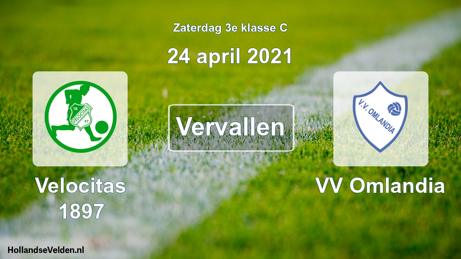 Scheduled Match: Velocitas 1897 - VV Omlandia (24 April 2021)