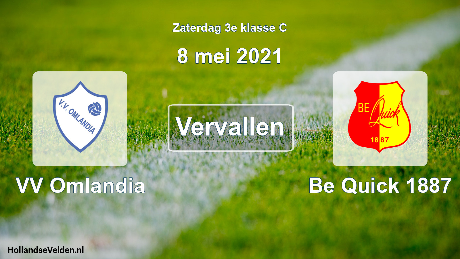 Scheduled Match: VV Omlandia - Be Quick 1887 (8 May 2021)