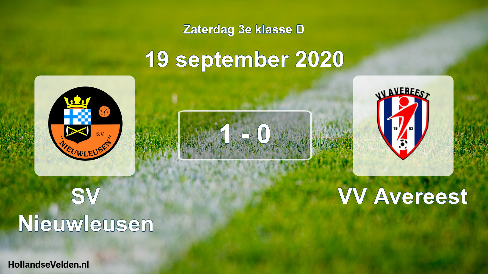 Total number of matches played: SV Nieuwleusen - VV Avereest 1 - 0 (19 September 2020)
