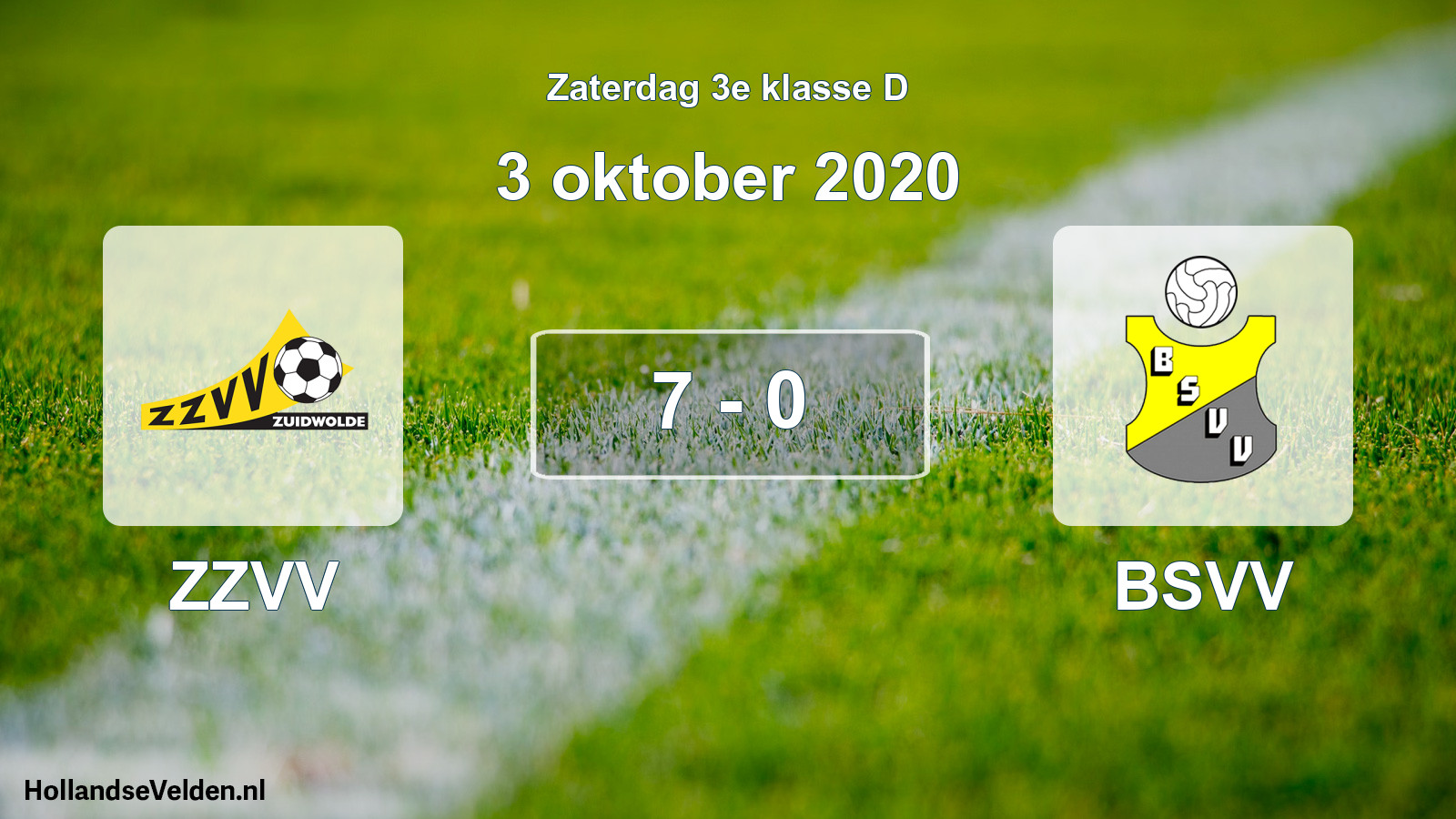 Total number of matches played: ZZVV - BSVV 7 - 0 (3 October 2020)