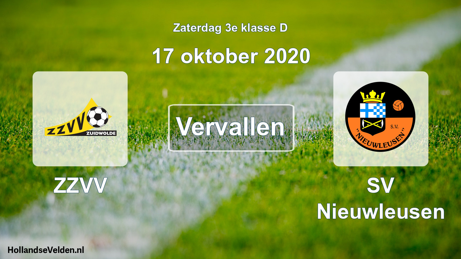 Scheduled Match: ZZVV - SV Nieuwleusen (17 October 2020)