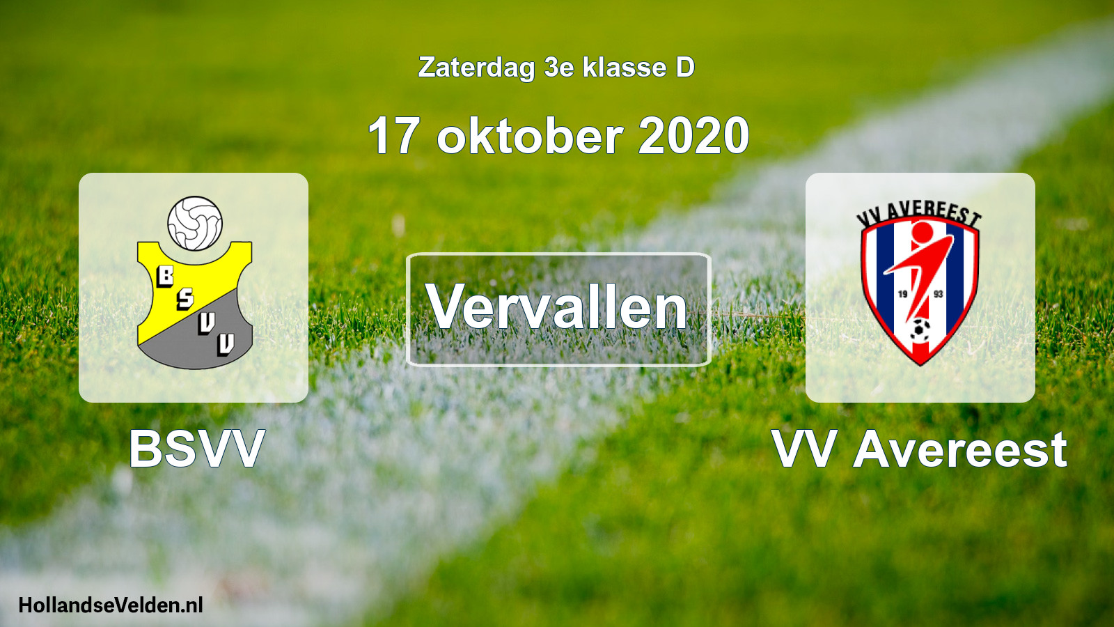 Scheduled Match: BSVV - VV Avereest (17 October 2020)