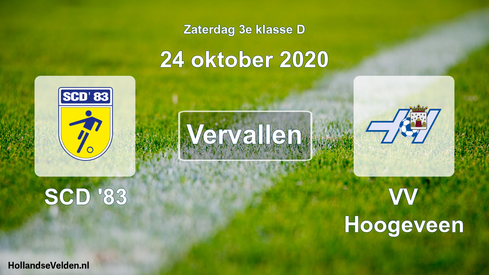 Scheduled Match: SCD '83 - VV Hoogeveen (24 October 2020)