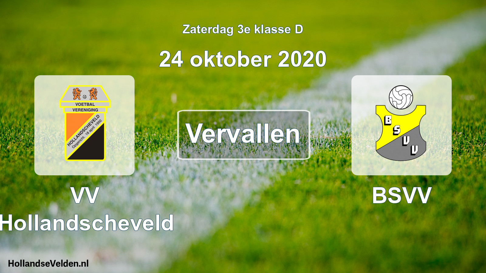 Scheduled Match: VV Hollandscheveld - BSVV (24 October 2020)
