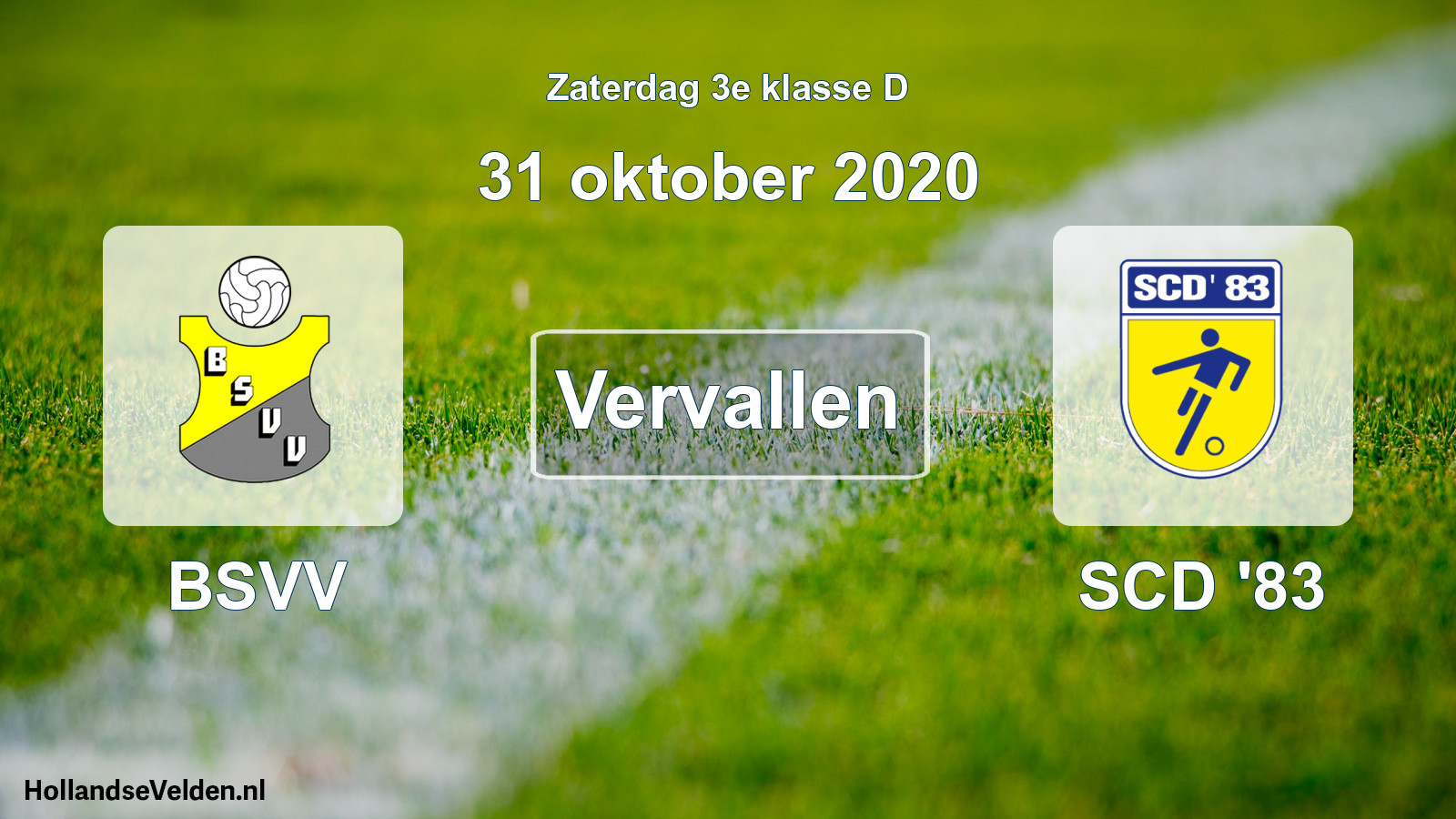 Scheduled Match: BSVV - SCD '83 (31 October 2020)
