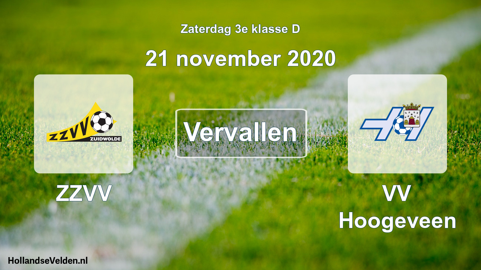 Scheduled Match: ZZVV - VV Hoogeveen (21 November 2020)