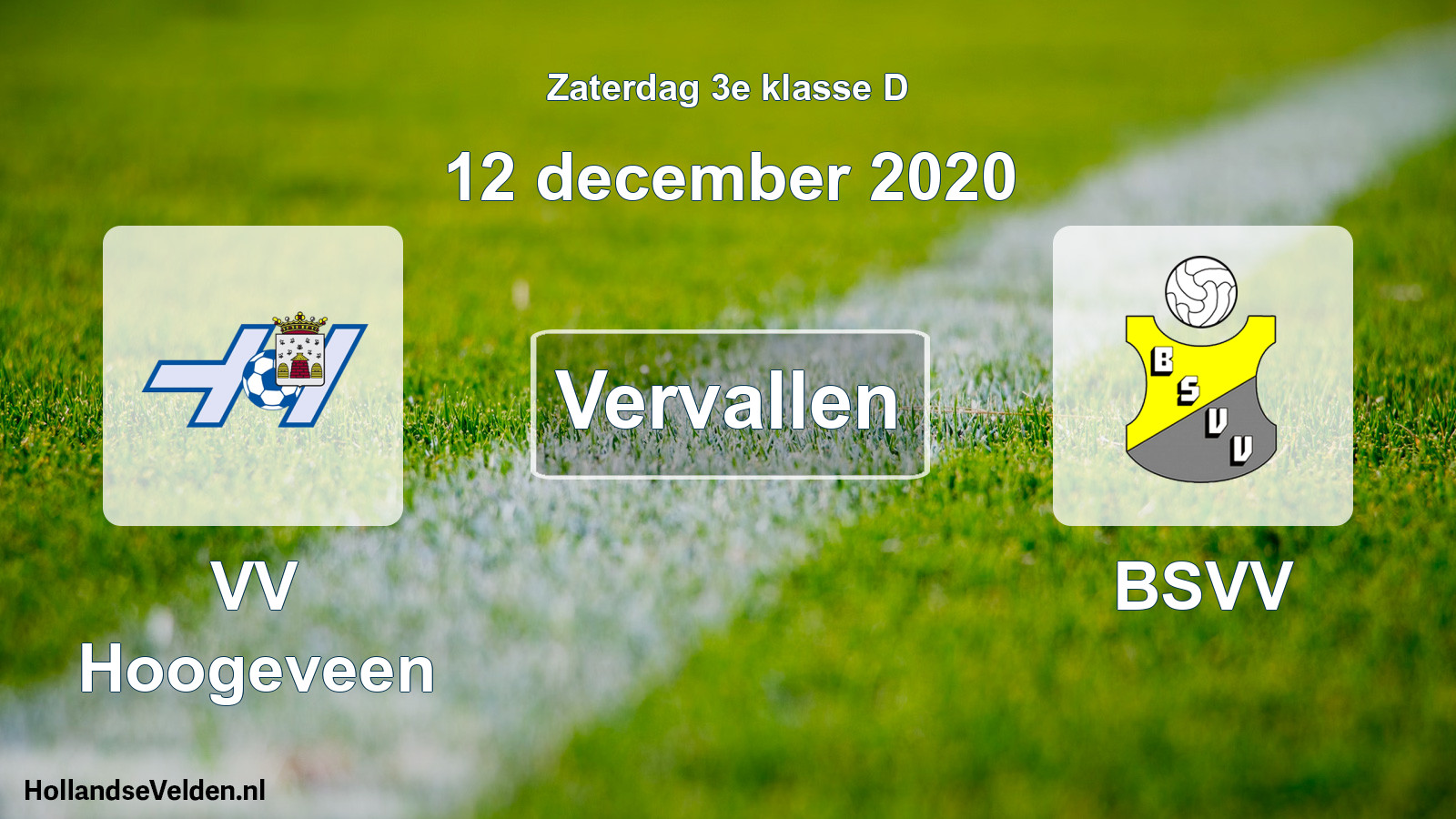 Scheduled Match: VV Hoogeveen - BSVV (12 December 2020)