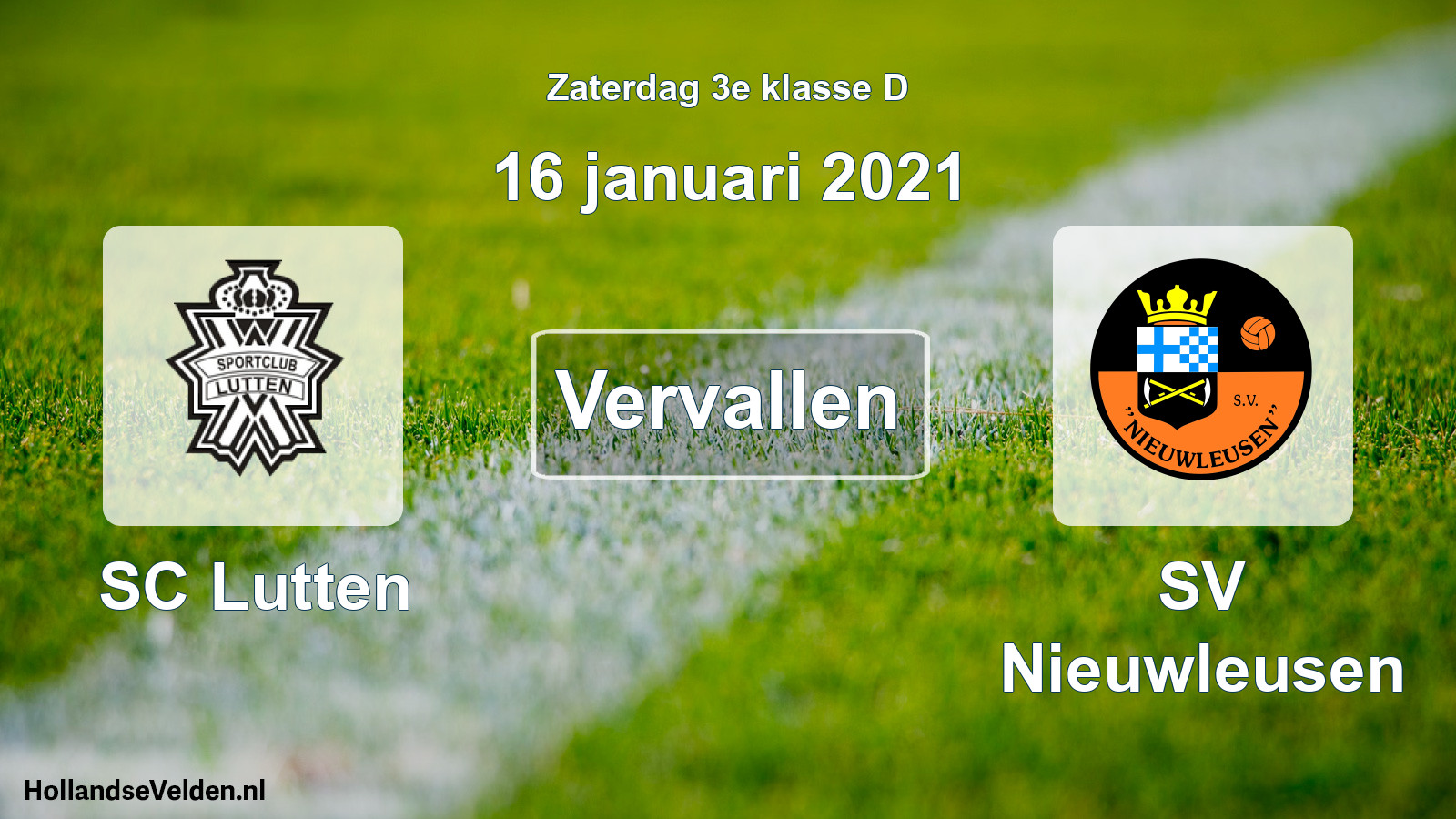 Scheduled Match: SC Lutten - SV Nieuwleusen (16 January 2021)