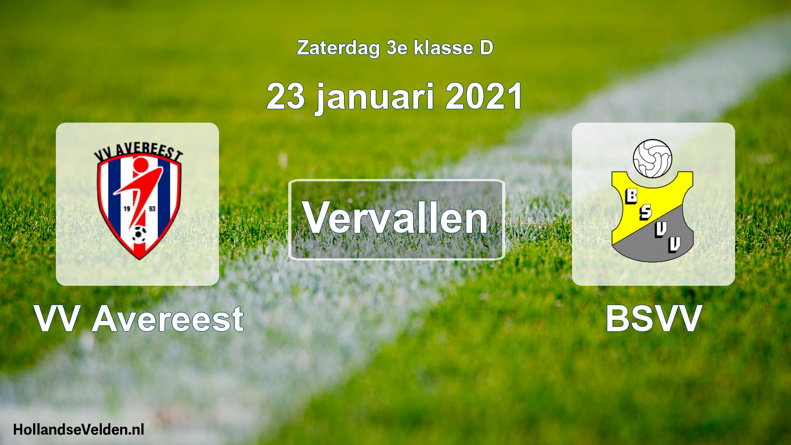 Scheduled Match: VV Avereest - BSVV (23 January 2021)