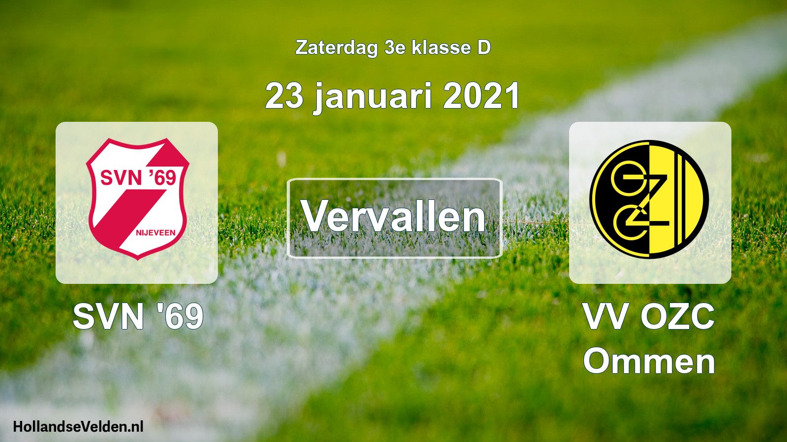 Scheduled Match: SVN '69 - VV OZC Ommen (23 January 2021)