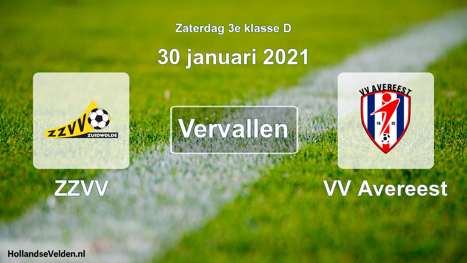Scheduled Match: ZZVV - VV Avereest (30 January 2021)