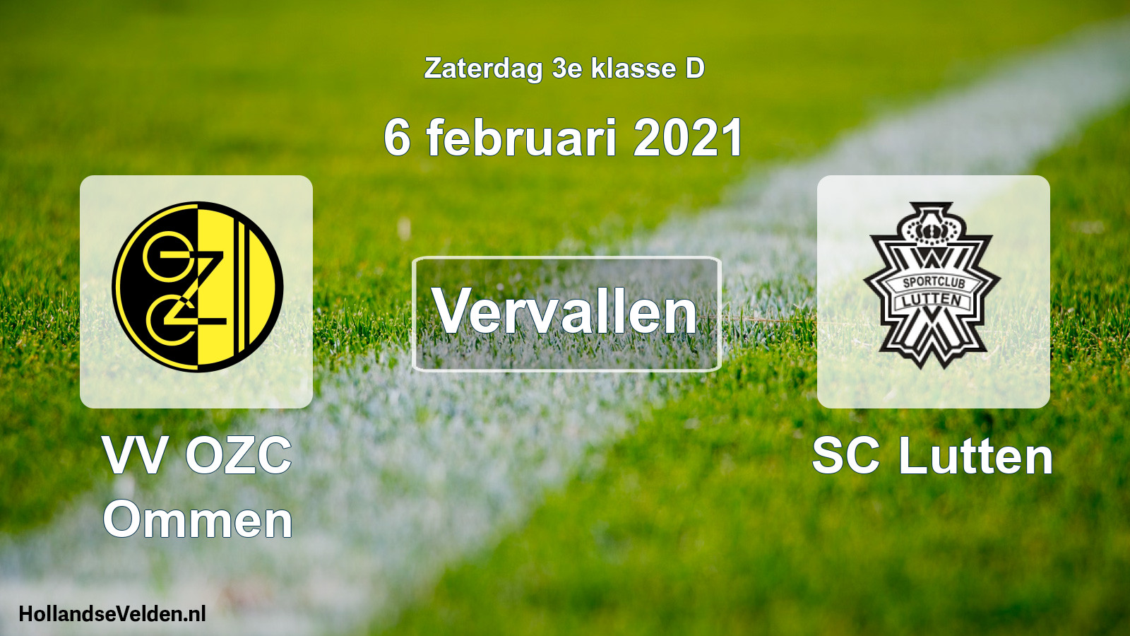 Scheduled Match: VV OZC Ommen - SC Lutten (6 February 2021)