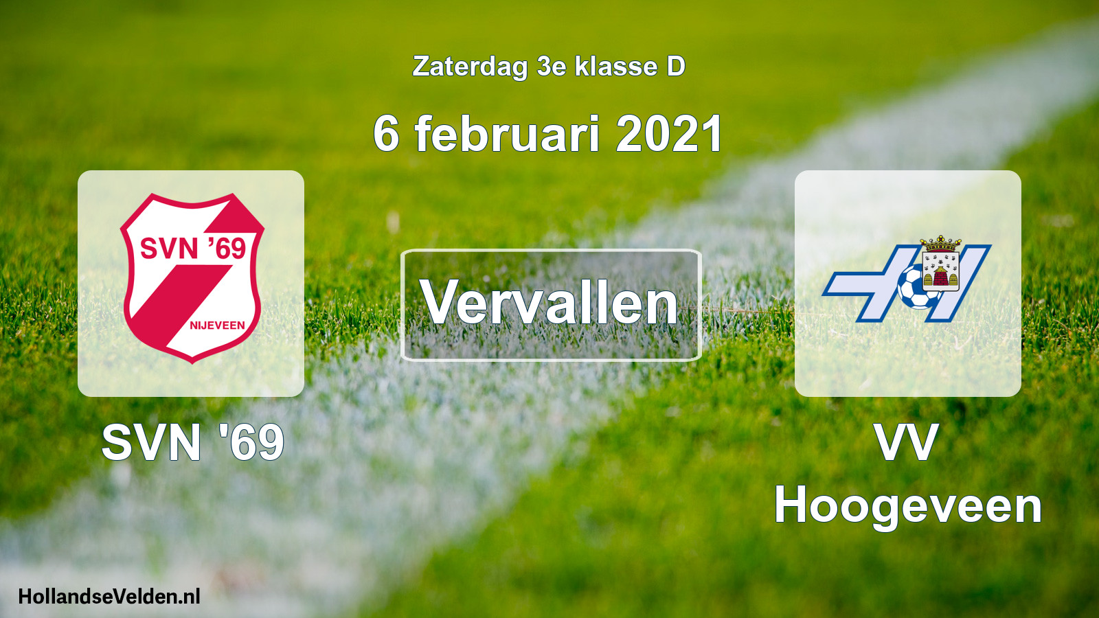 Scheduled Match: SVN '69 - VV Hoogeveen (6 February 2021)