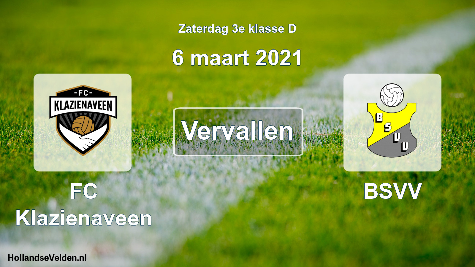 Scheduled Match: FC Klazienaveen - BSVV (6 March 2021)