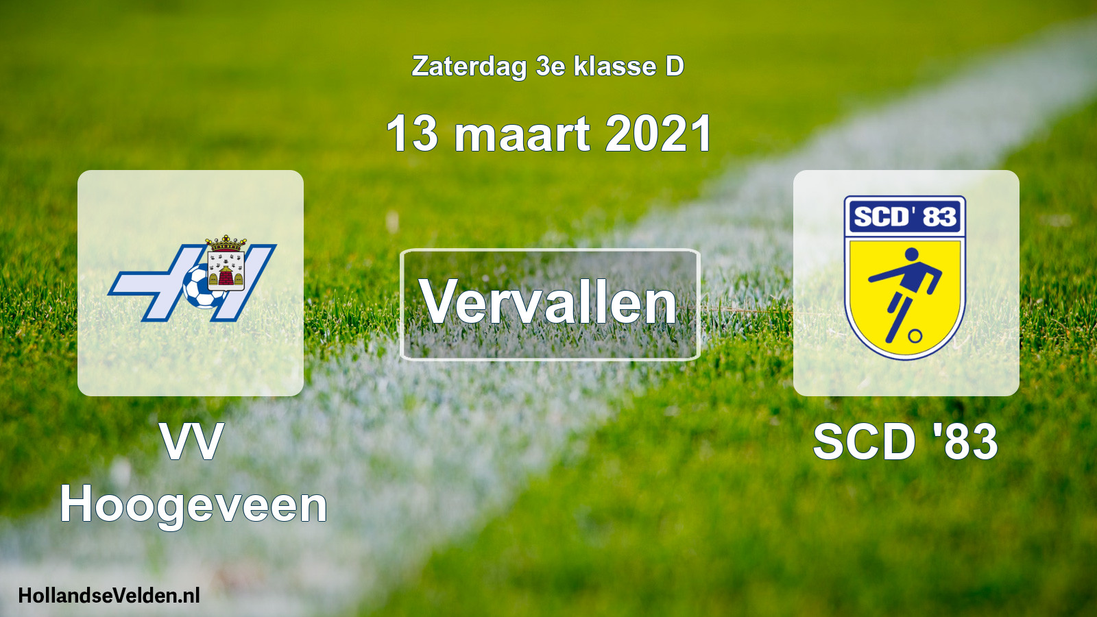 Scheduled Match: VV Hoogeveen - SCD '83 (13 March 2021)