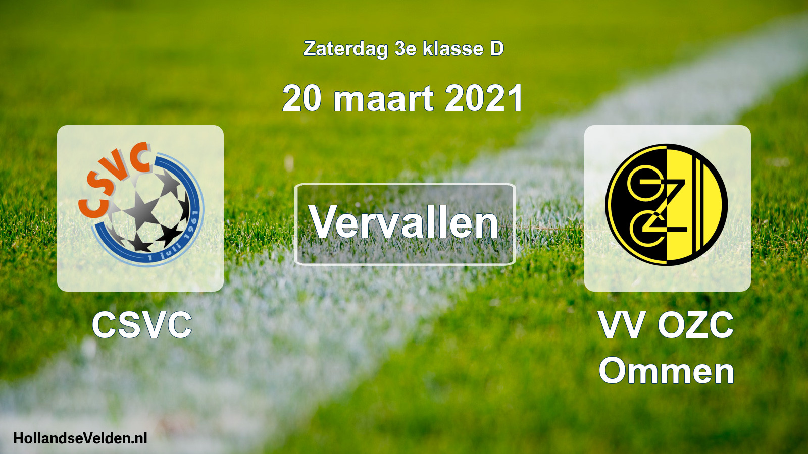 Scheduled Match: CSVC - VV OZC Ommen (20 March 2021)