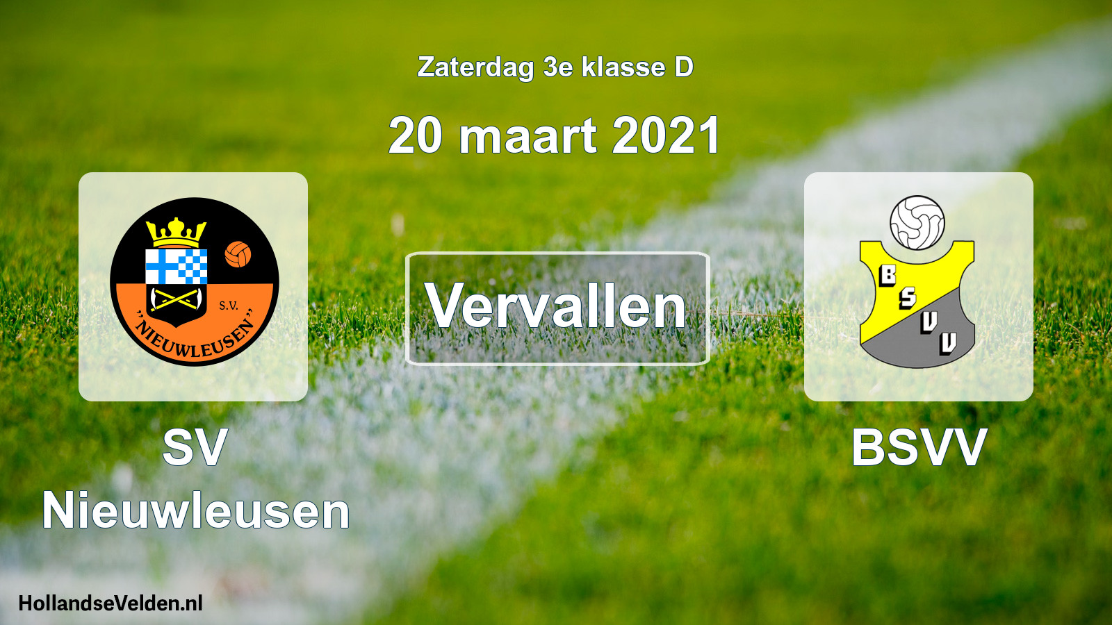 Scheduled Match: SV Nieuwleusen - BSVV (20 March 2021)