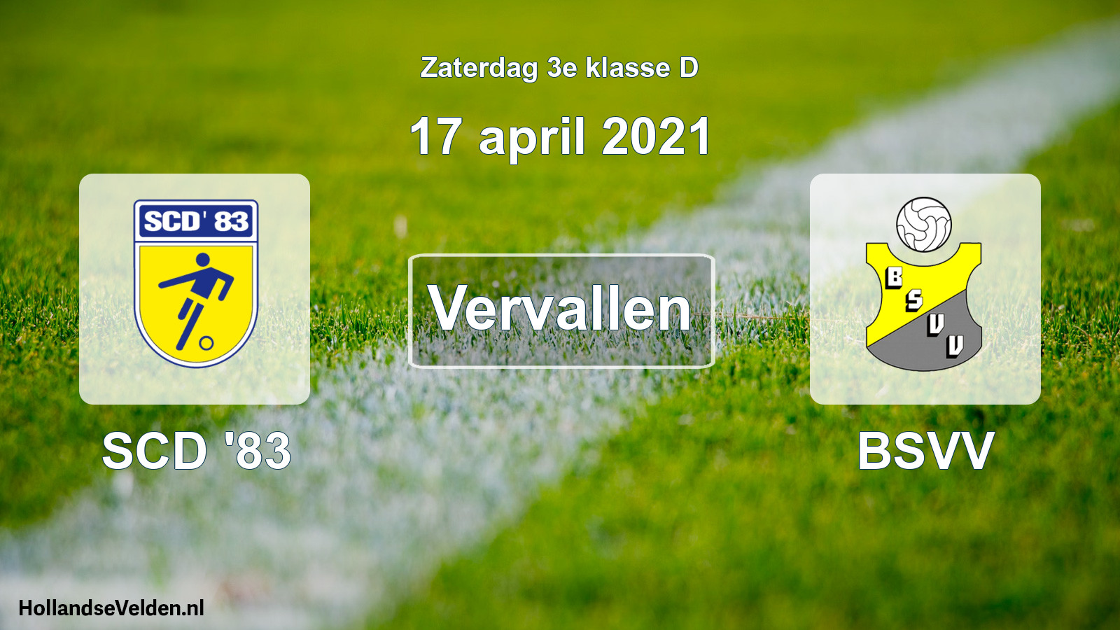 Scheduled Match: SCD '83 - BSVV (17 April 2021)