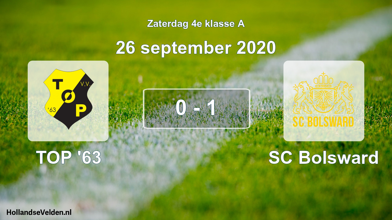 Total number of matches played: TOP '63 - SC Bolsward 0 - 1 (26 September 2020)