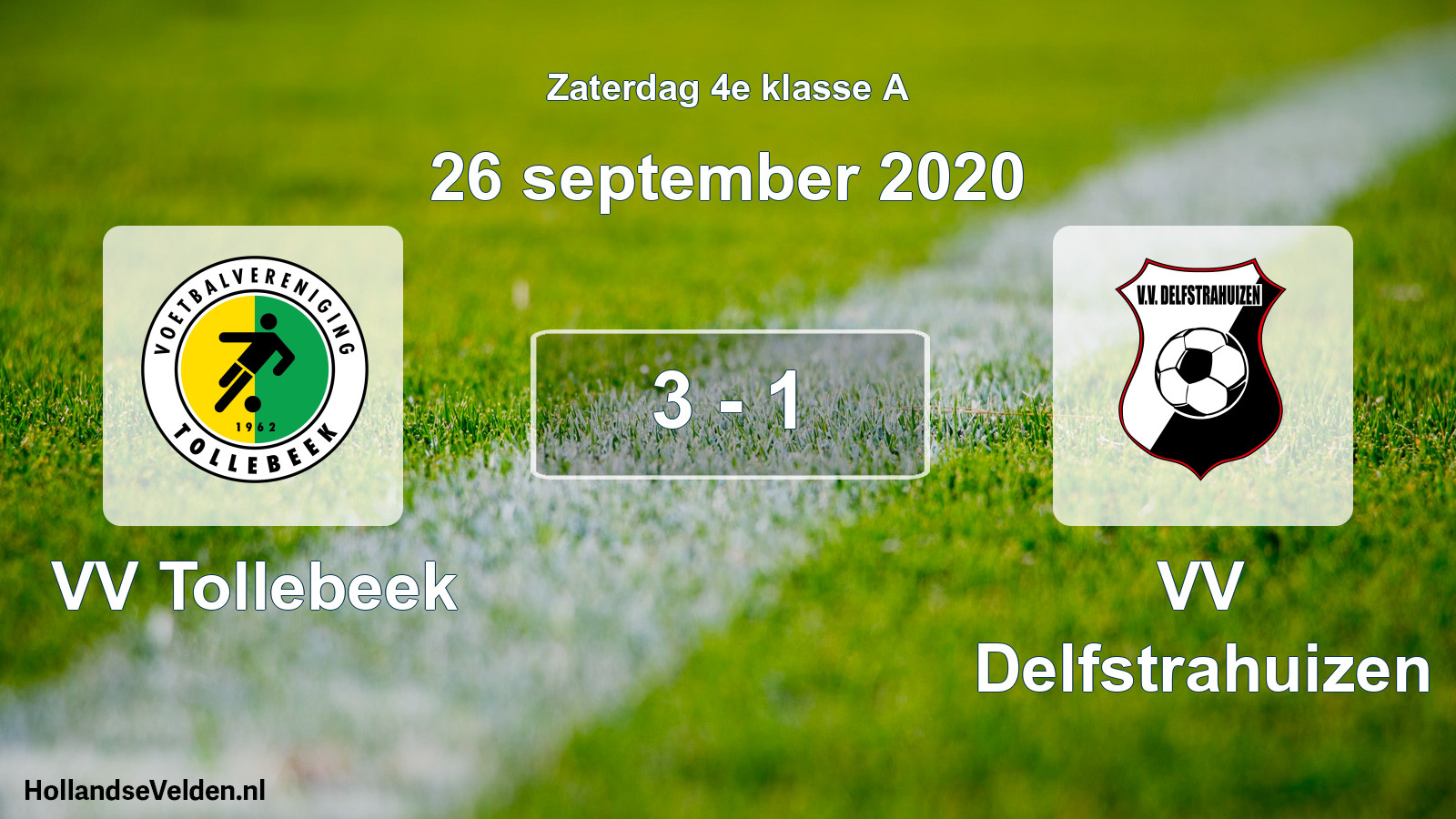 Total number of matches played: VV Tollebeek - VV Delfstrahuizen 3 - 1 (26 September 2020)