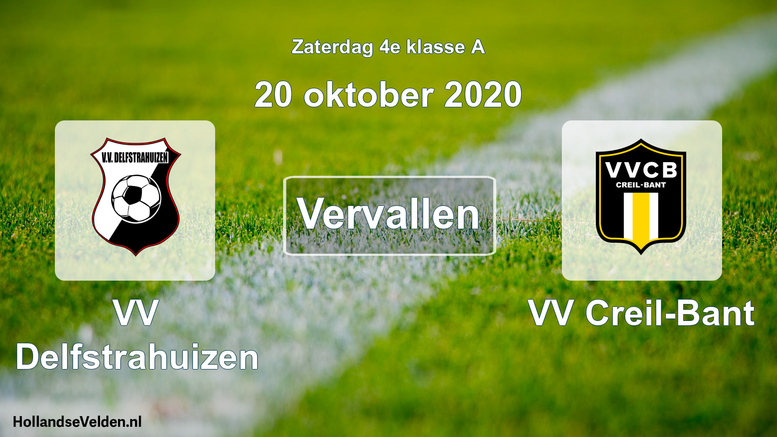 Scheduled Match: VV Delfstrahuizen - VV Creil-Bant (20 October 2020)