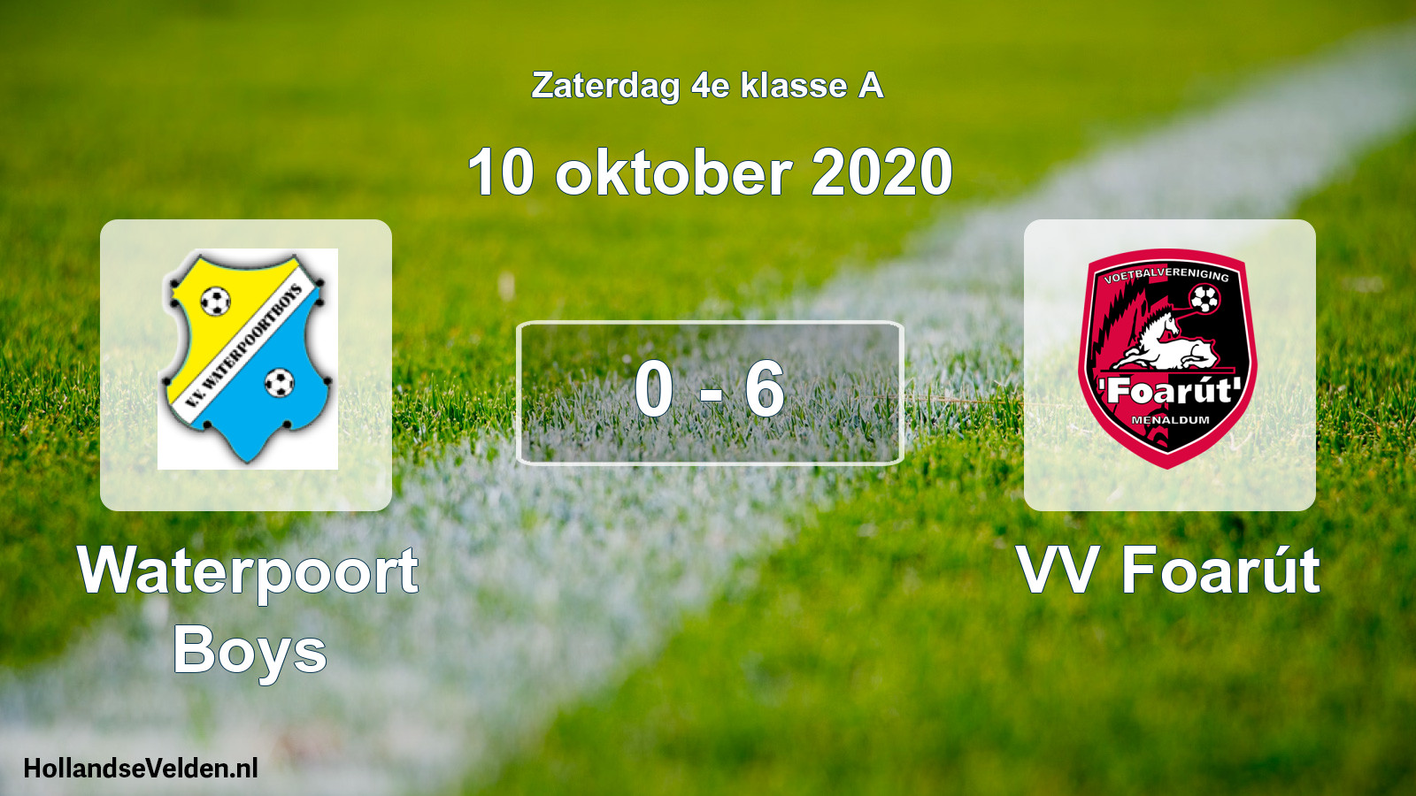 Total number of matches played: Waterpoort Boys - VV Foarút 0 - 6 (10 October 2020)