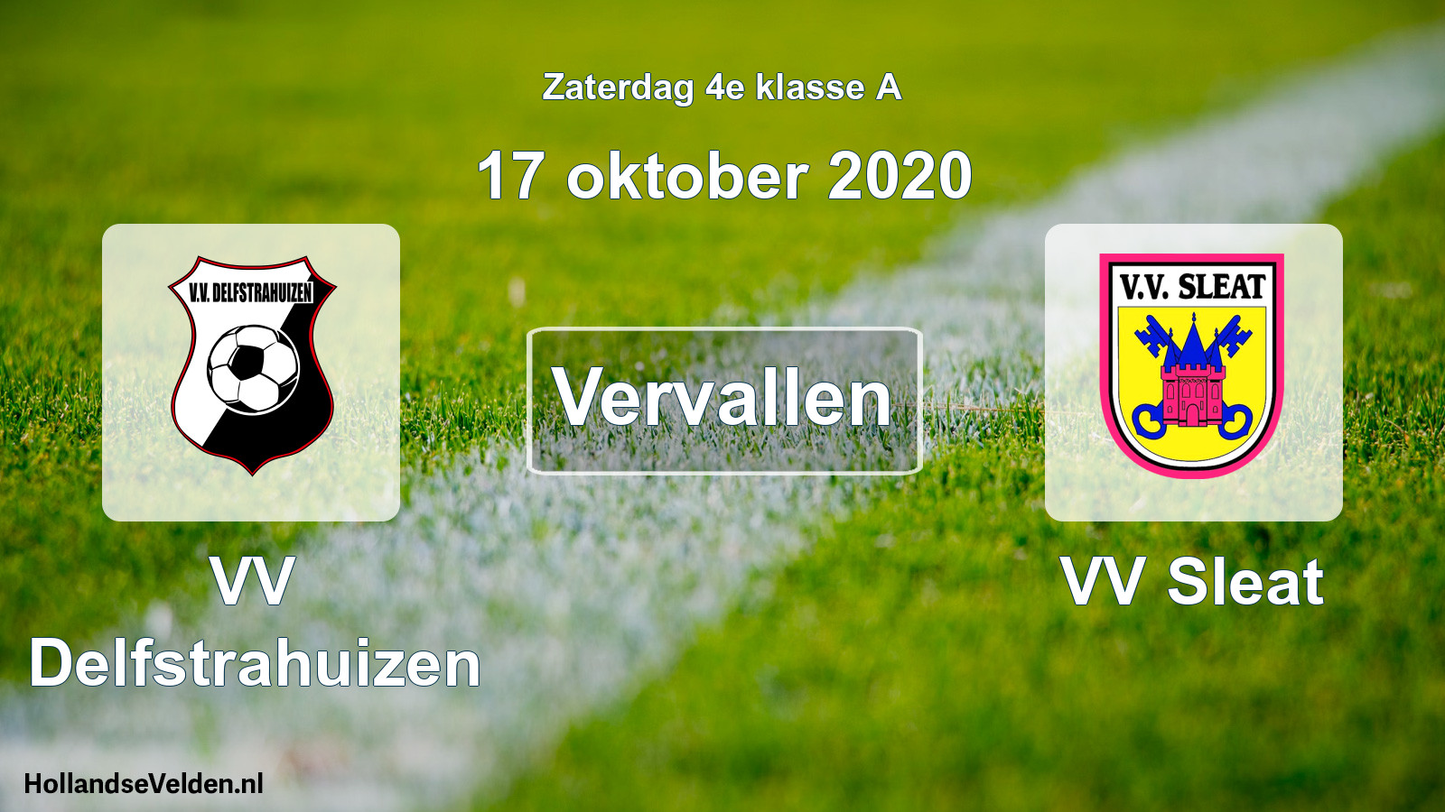 Scheduled Match: VV Delfstrahuizen - VV Sleat (17 October 2020)