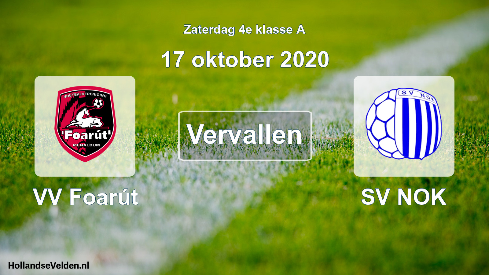 Scheduled Match: VV Foarút - SV NOK (17 October 2020)