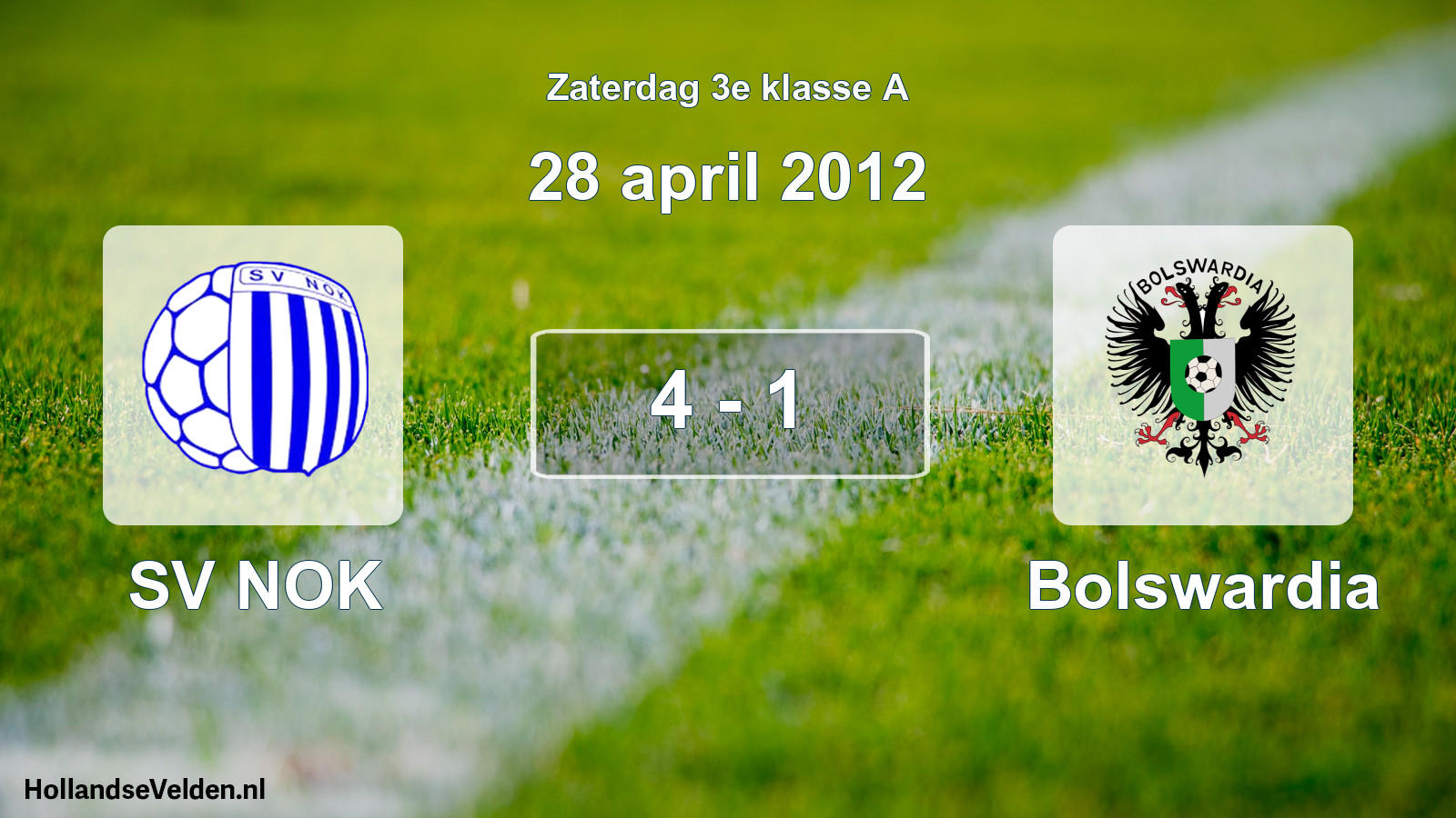 Total number of matches played: SV NOK - Bolswardia 4 - 1 (28 April 2012)