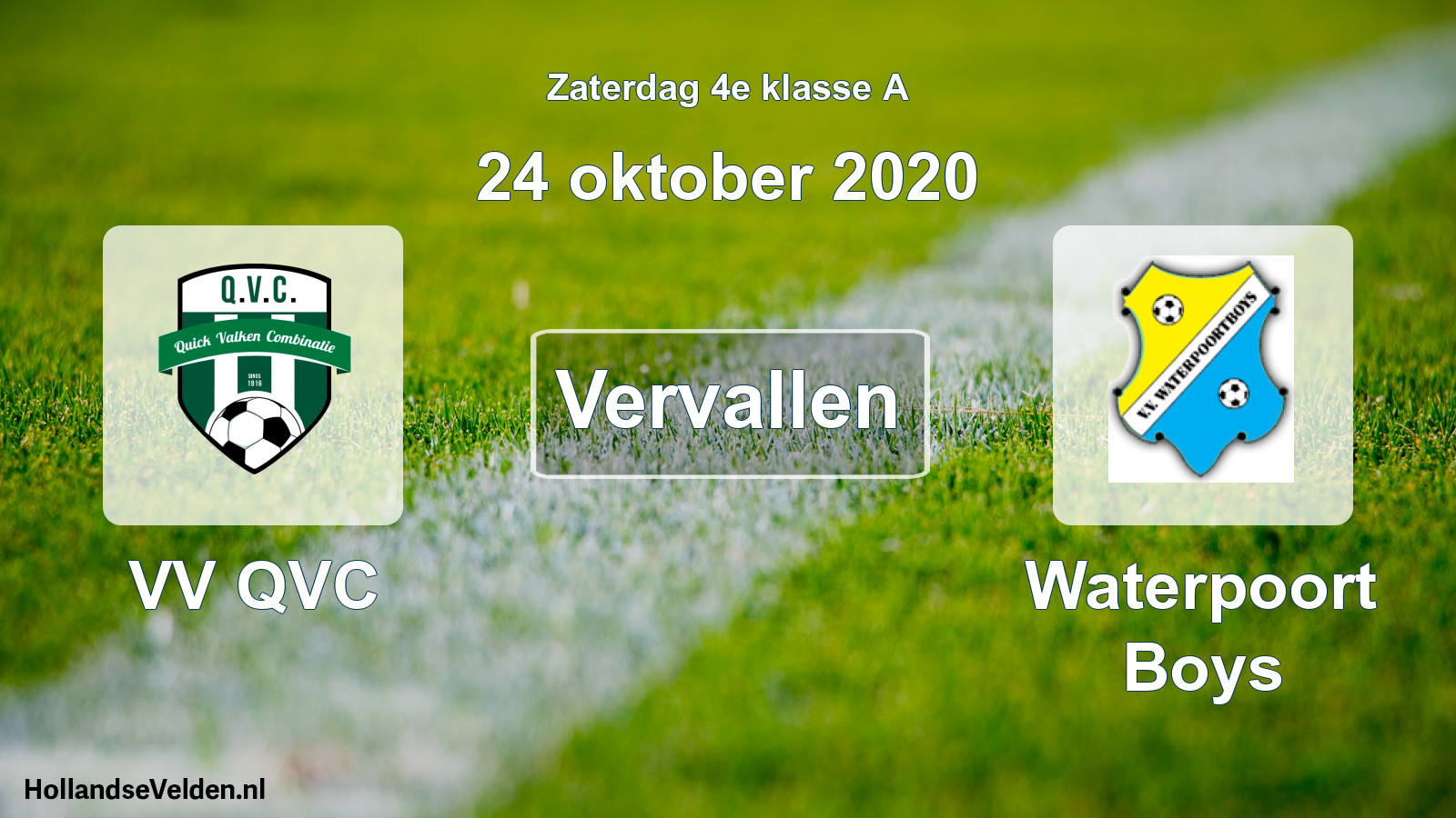 Scheduled Match: VV QVC - Waterpoort Boys (24 October 2020)