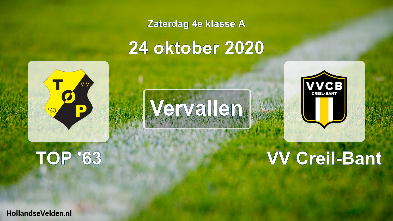 Scheduled Match: TOP '63 - VV Creil-Bant (24 October 2020)