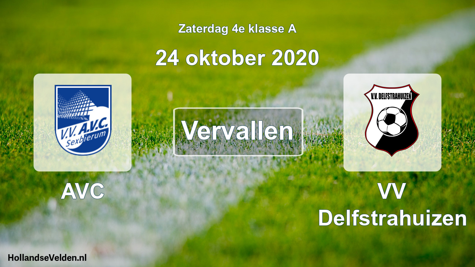 Scheduled Match: AVC - VV Delfstrahuizen (24 October 2020)