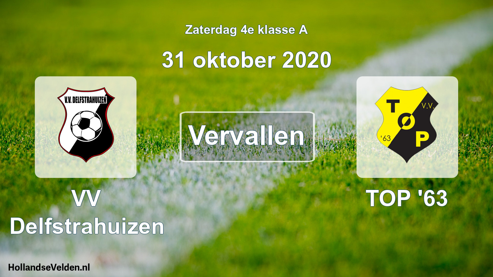 Scheduled Match: VV Delfstrahuizen - TOP '63 (31 October 2020)